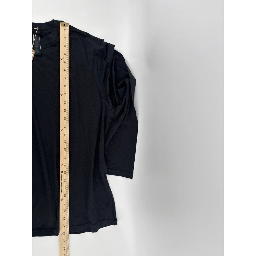NWT SKIMS Boyfriend Long-Sleeve T-Shirt Sz M Modal Blend Onyx Cozy Soft Stretch